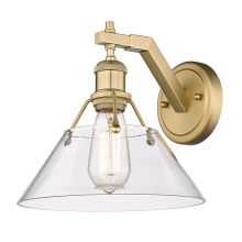 Golden 3306-1W BCB-CLR - Yep by Golden Lighting Orwell 1-light Wall Sconce in Brushed Champagne Brass and Clear Glass